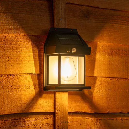 Set of 4 Mini Lantern Solar PIR Wall Light