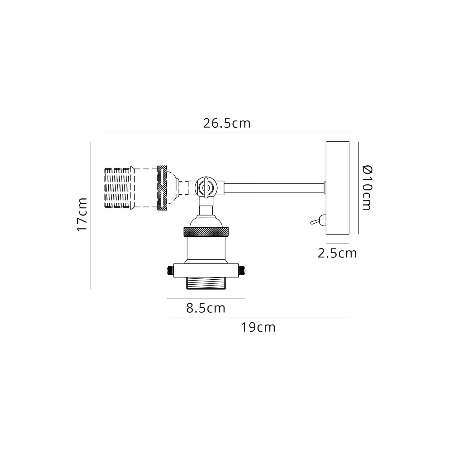 Vintage Style Switched Wall Light