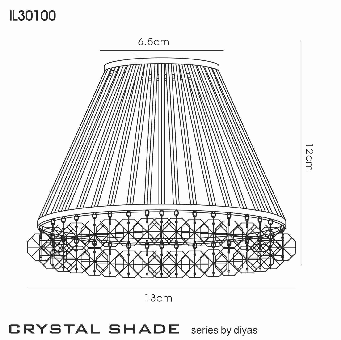 Crystal Clip-On Shade With Glass Rods for Chandeliers and Wall Lights