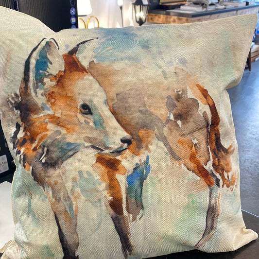 Watercolour Fox Heavy Patio Cushion