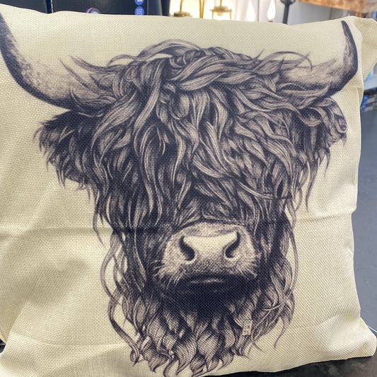 Highland Cow Heavy Patio Cushion