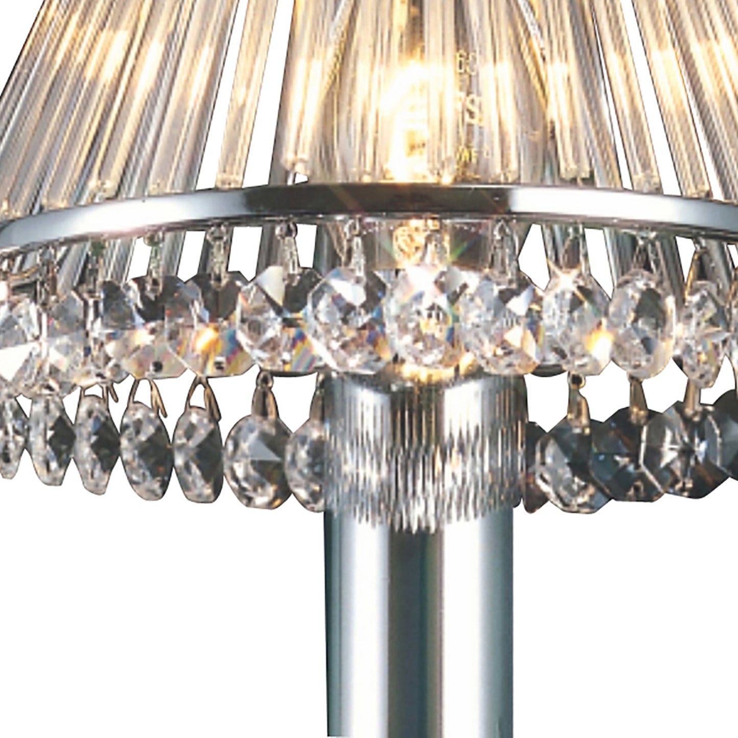 Crystal Clip-On Shade With Glass Rods for Chandeliers and Wall Lights