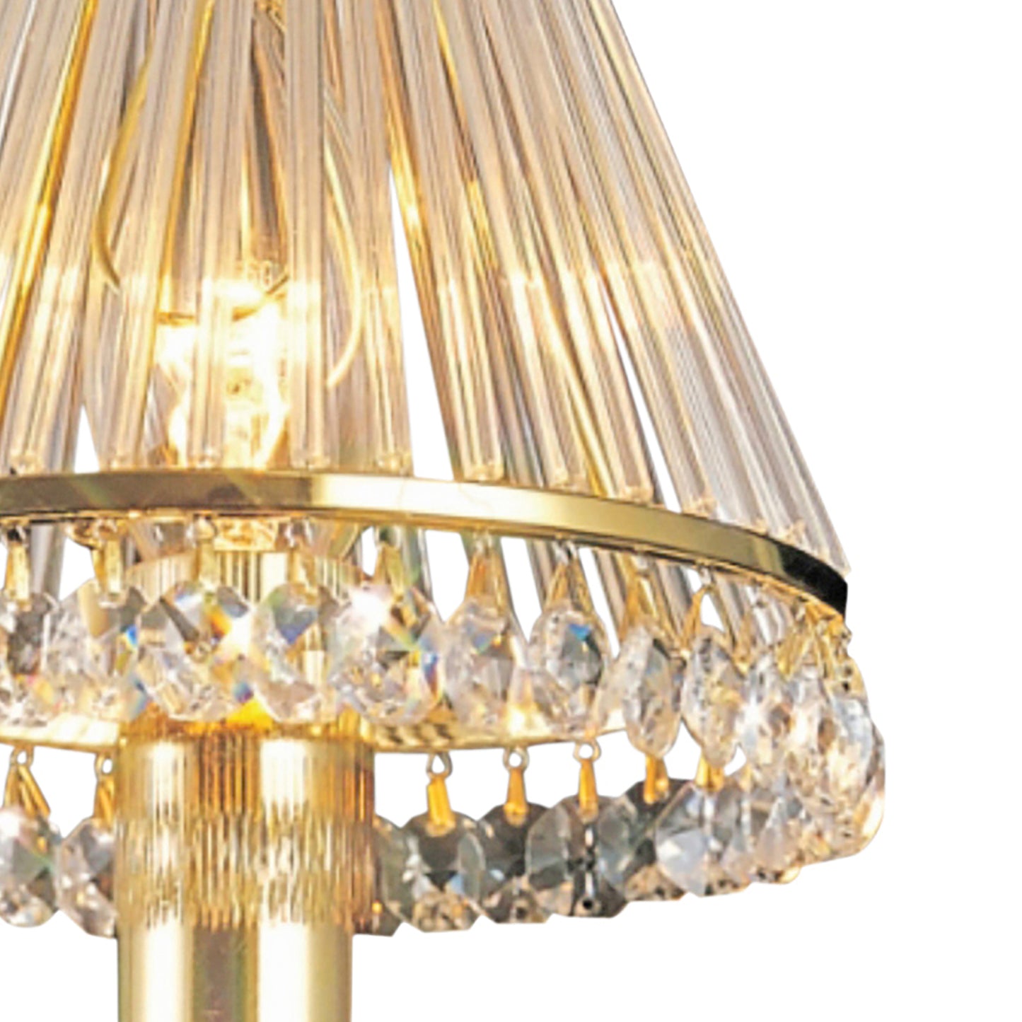 Crystal Clip-On Shade With Glass Rods for Chandeliers and Wall Lights