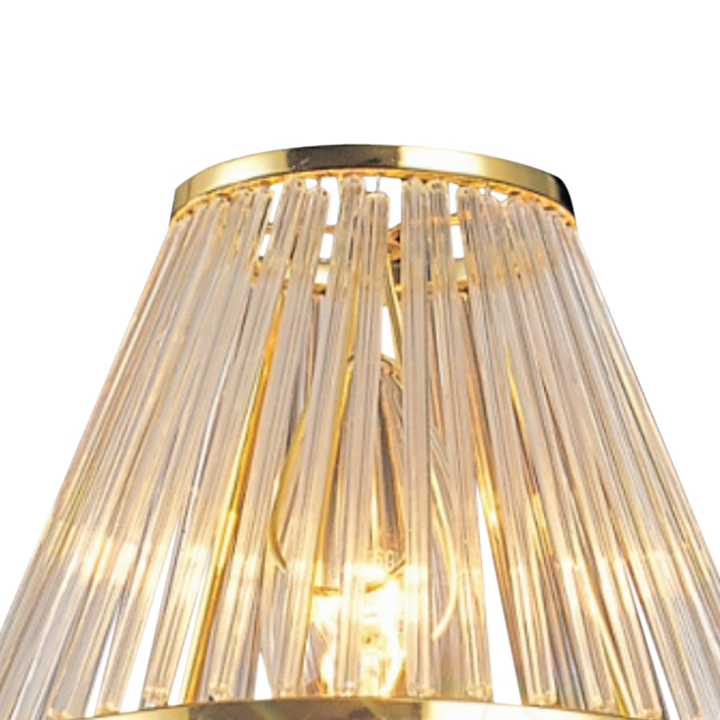 Crystal Clip-On Shade With Glass Rods for Chandeliers and Wall Lights