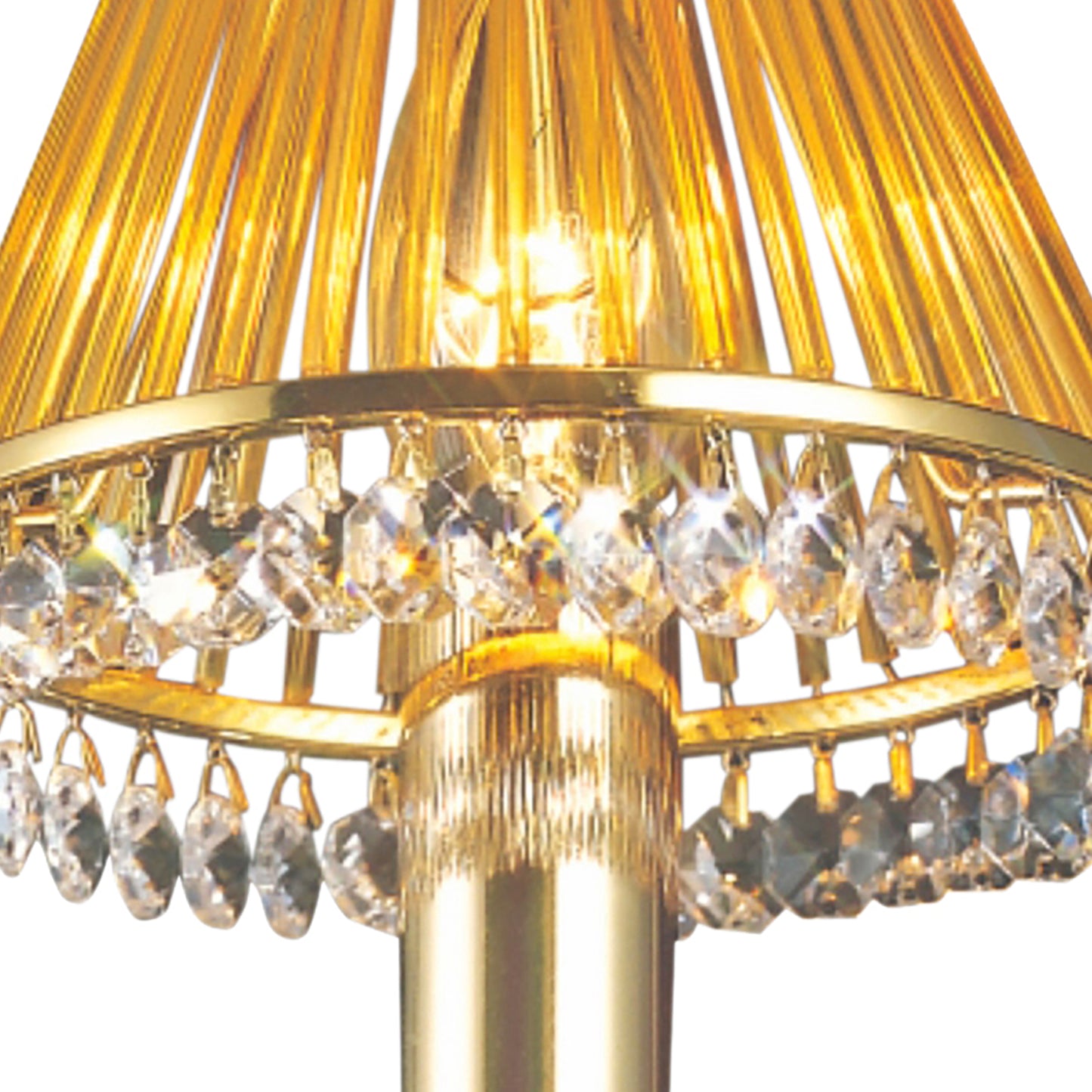 Crystal Clip-On Shade With Glass Rods for Chandeliers and Wall Lights