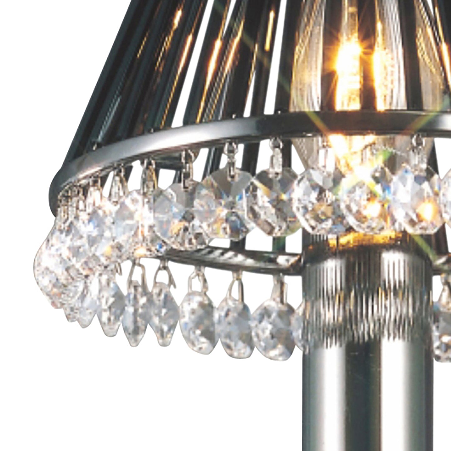 Crystal Clip-On Shade With Glass Rods for Chandeliers and Wall Lights