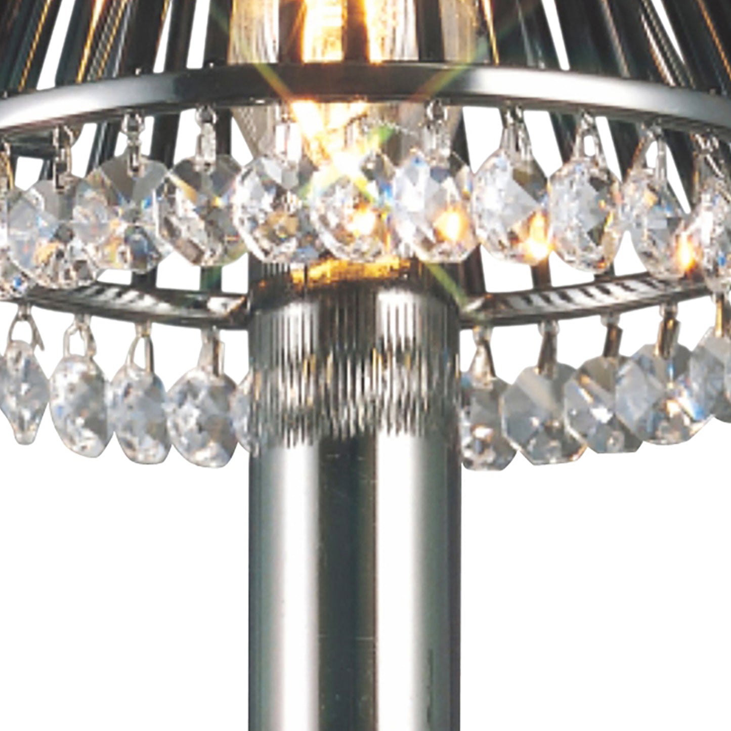 Crystal Clip-On Shade With Glass Rods for Chandeliers and Wall Lights