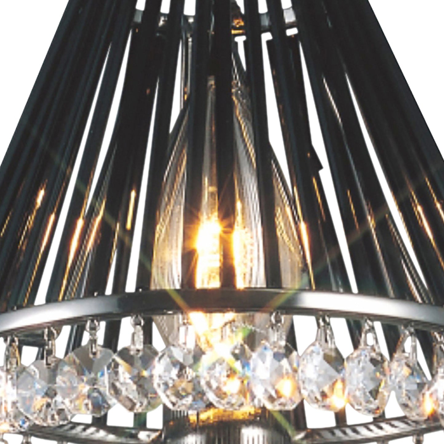 Crystal Clip-On Shade With Glass Rods for Chandeliers and Wall Lights