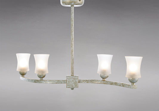 Toscano Semi Ceiling 4 Light G9 White/French Gold/Frosted Glass