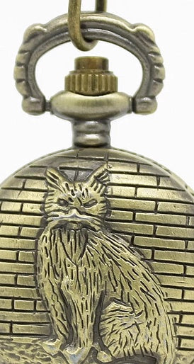 Bronze Cat Necklace Watch