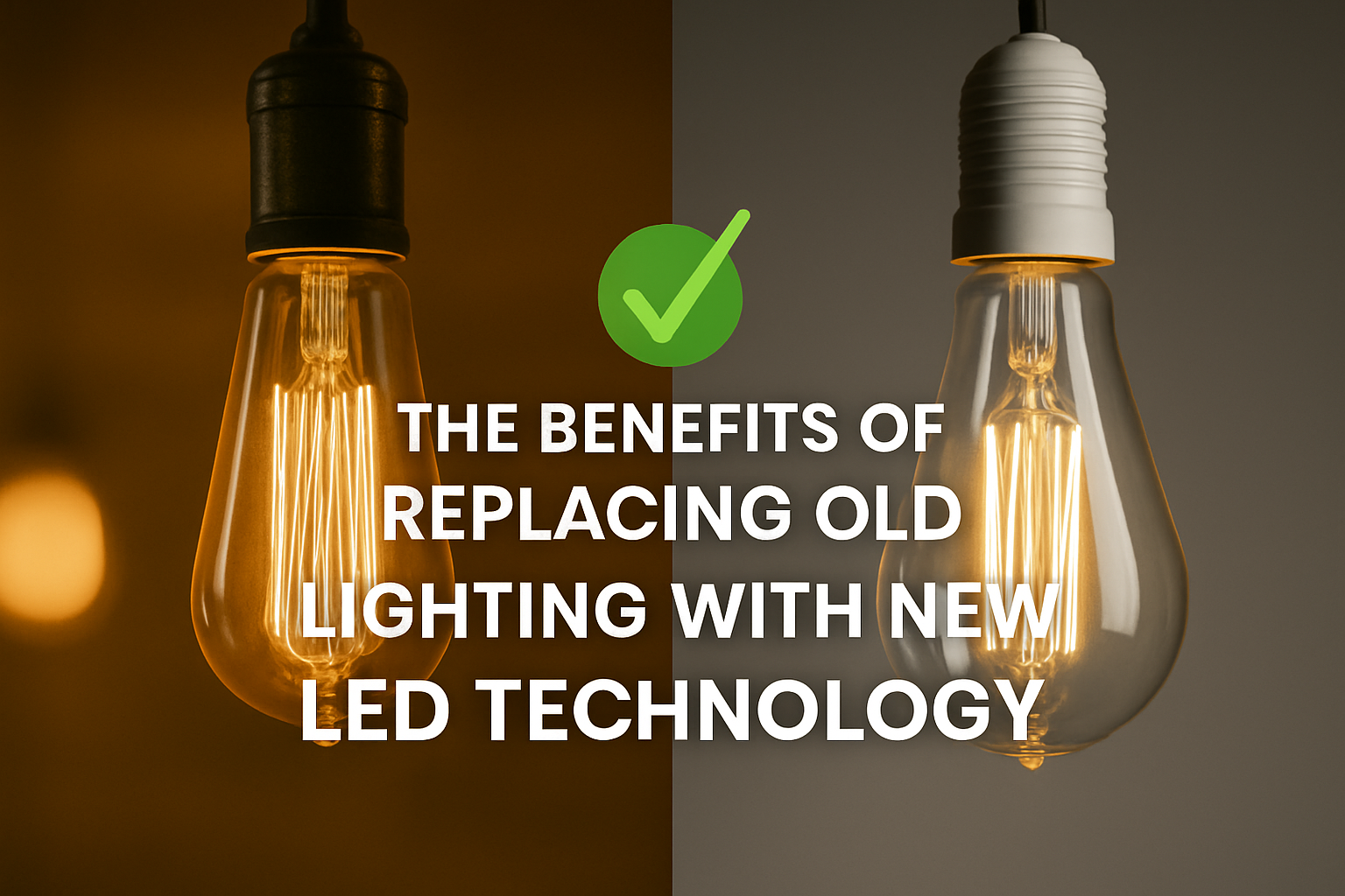 a photo of the comparison between halogen and LED