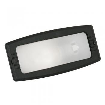 Recessed Matt Black IP44 Brick Light With Opal Diffuser. 1x E27