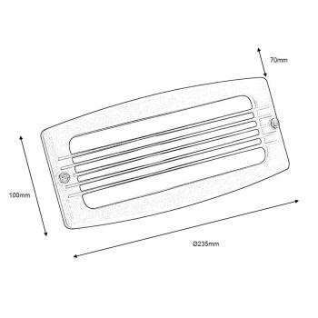 Recessed Matt Black IP44 Rated Brick Light with Slatted Grill and Opal Diffuser . 1 x E27