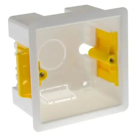 Luminosity Designs Ltd - 1 Gang Double Plastic Dry Lining Plasterboard Recessed Back Boxes / Pattress boxes - Luminosity Designs Ltd