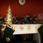 lse - 10 Light Battery Operated LED Wooden House String Lights - Luminosity Designs Ltd