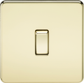 Polished Brass Flat Plate 10AX 1G 2-way Light Switch