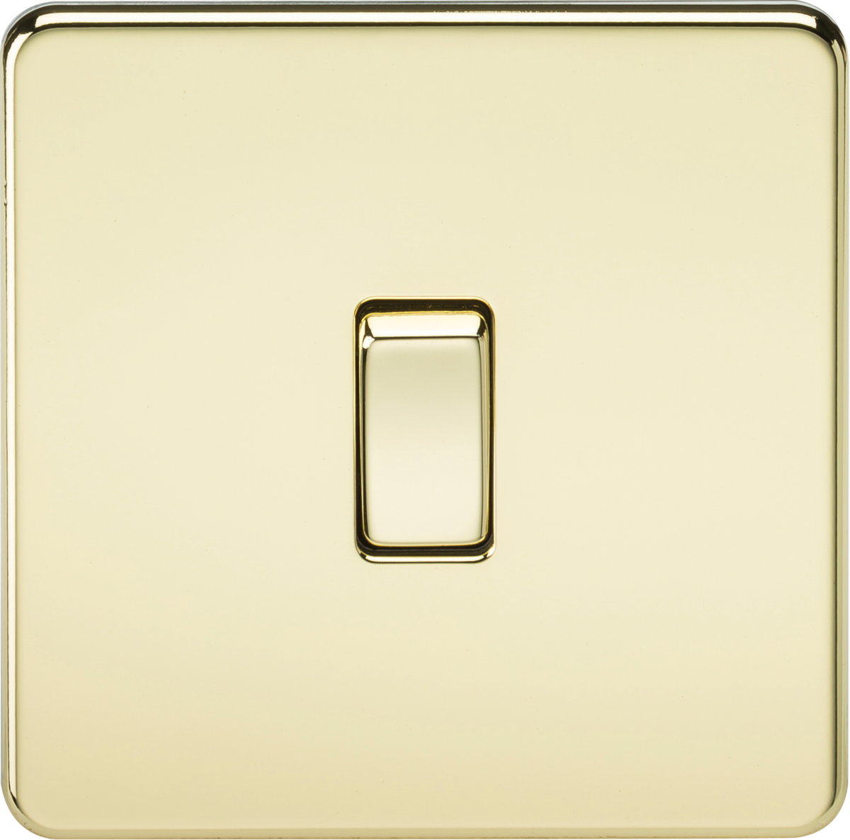 Polished Brass Flat Plate 10AX 1G 2-way Light Switch