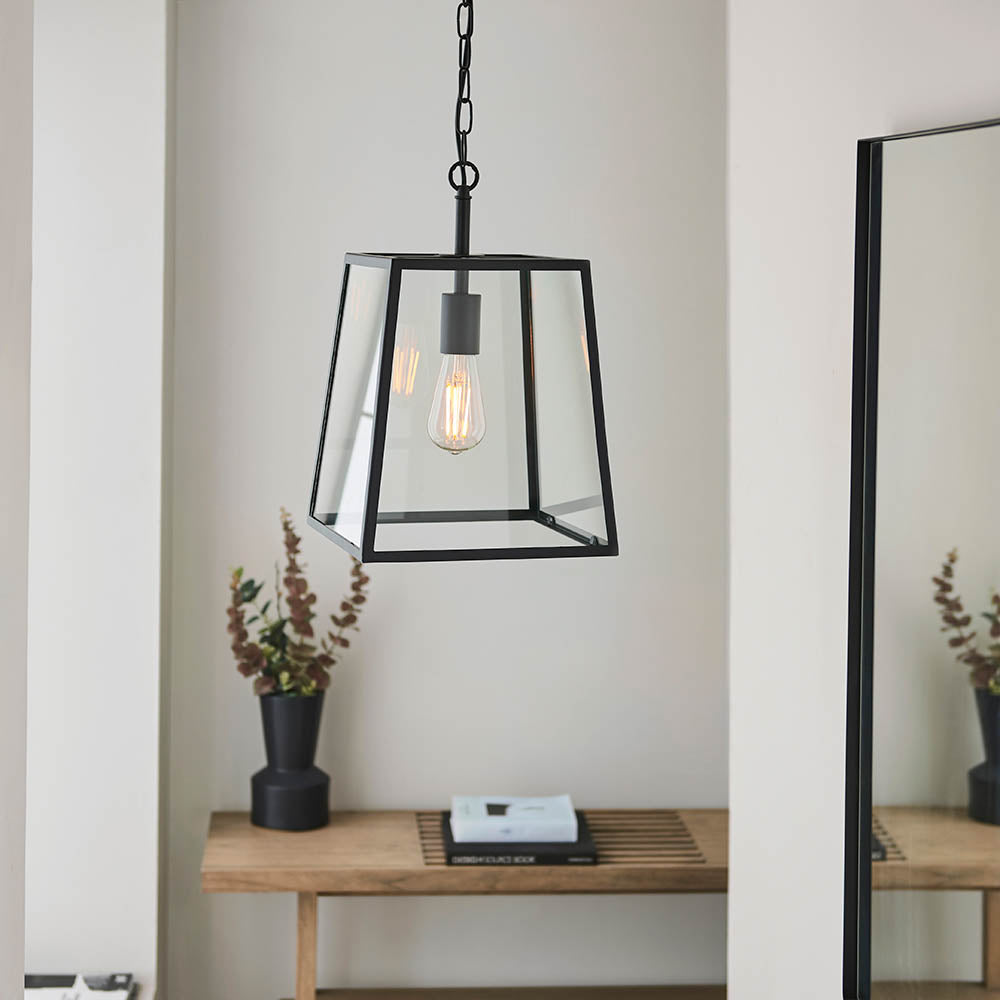 Hurst Simple Glass Lantern Pendant