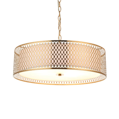 Cordero Ceiling Pendant Light Fitting with Shade, Diffuser and Metal Honeycomb Trim