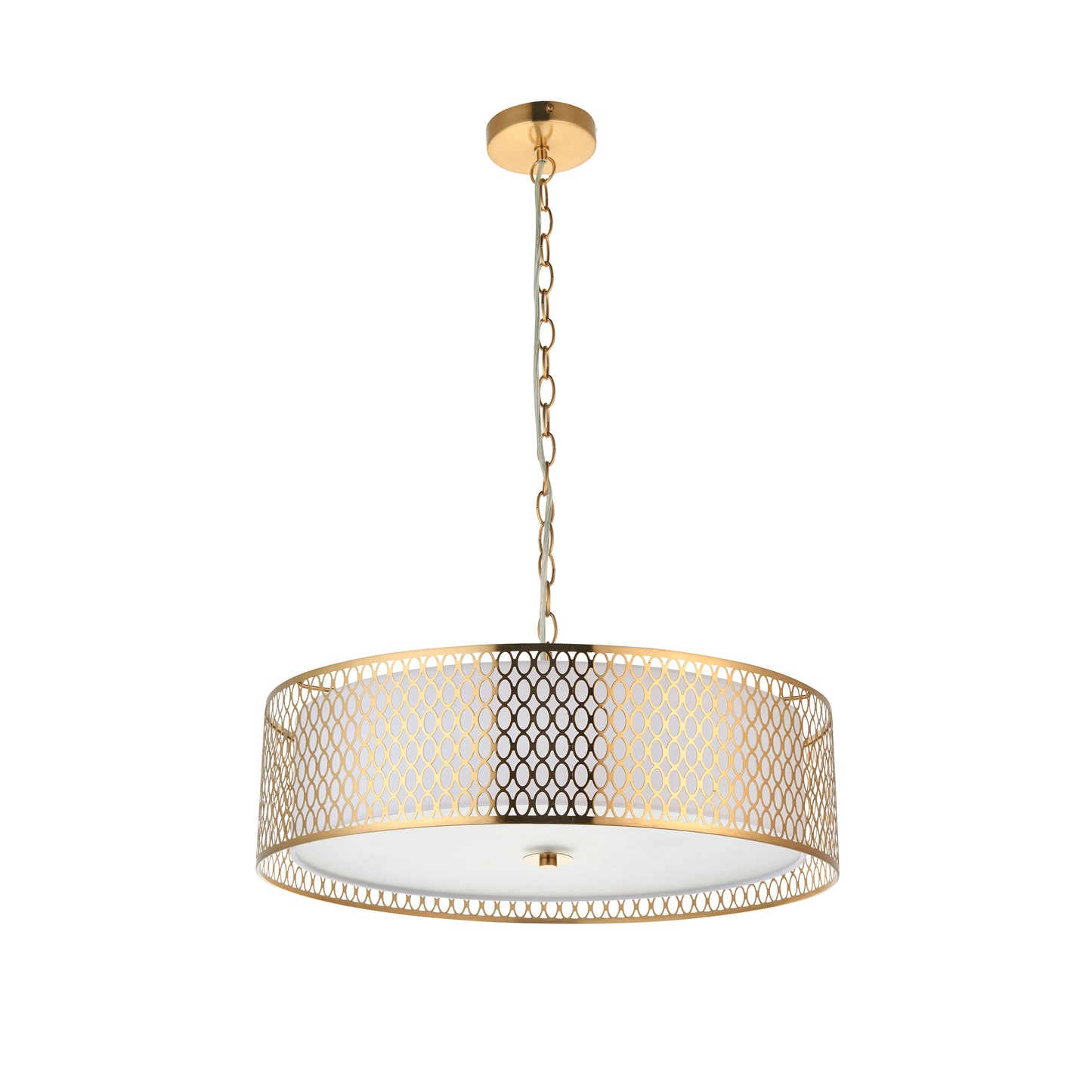 Cordero Ceiling Pendant Light Fitting with Shade, Diffuser and Metal Honeycomb Trim