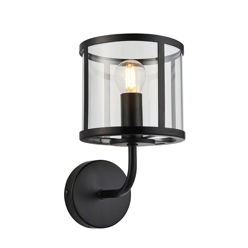 Hopton Industrial Vintage Wall Lantern Light, 1x E27