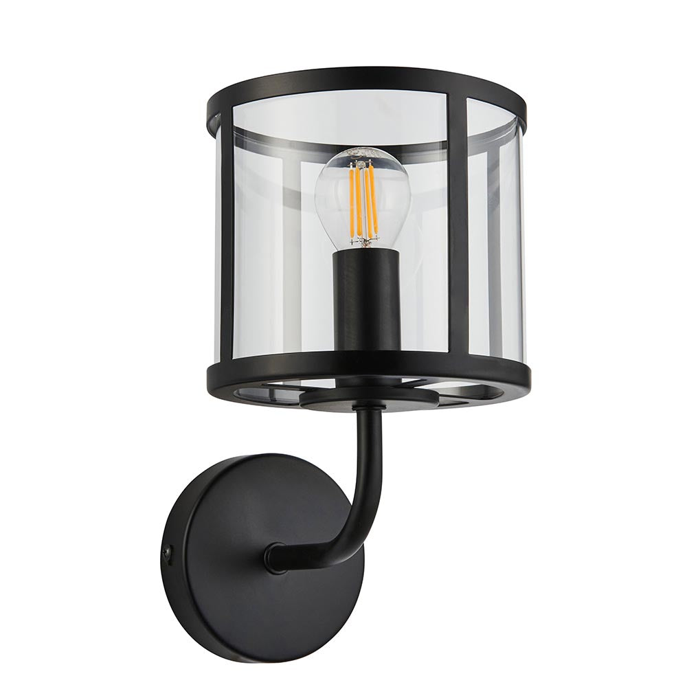 Hopton Industrial Vintage Wall Lantern Light, 1x E27