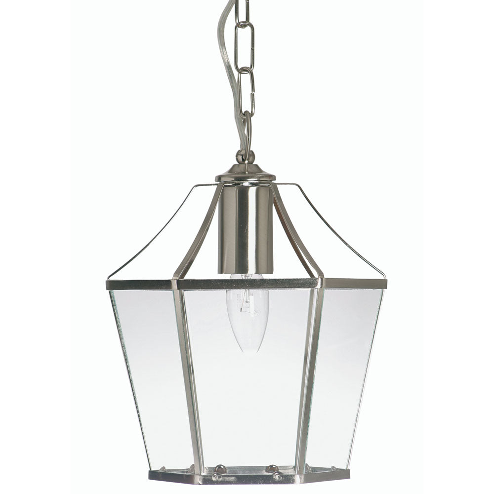 Dulverton Traditional Lantern Pendant with Glass Sides, 1x E27 (Oaks 1044)