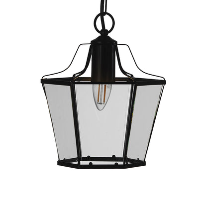 Dulverton Traditional Lantern Pendant with Glass Sides, 1x E27 (Oaks 1044)