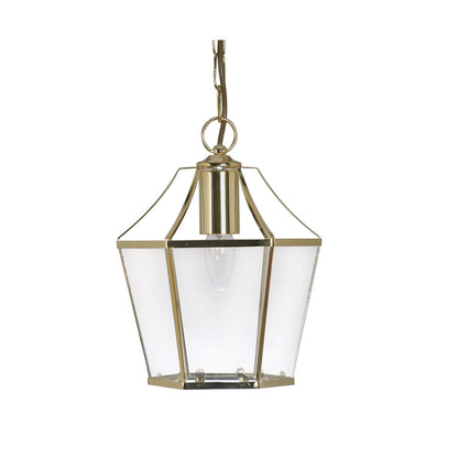 Dulverton Traditional Lantern Pendant with Glass Sides, 1x E27 (Oaks 1044)