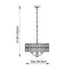 Endon Clifton 3 Light Ceiling Light in Antique Brass or Chrome with Glass Panels (END/104466)