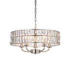 Endon Clifton 5 Light Ceiling Light in Antique Brass or Chrome with Glass Panels (END/104467)