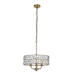 Endon Clifton 3 Light Ceiling Light in Antique Brass or Chrome with Glass Panels (END/104466)