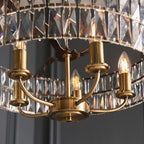 Endon Clifton 5 Light Ceiling Light in Antique Brass or Chrome with Glass Panels (END/104467)
