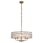Endon Clifton 5 Light Ceiling Light in Antique Brass or Chrome with Glass Panels (END/104467)