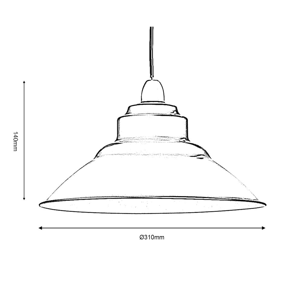 Balor Metal Industrial Style Pendant Shade in A Variety of Colours (Oaks 107)