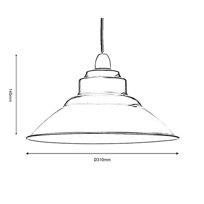 Balor Metal Industrial Style Pendant Shade in A Variety of Colours (Oaks 107)