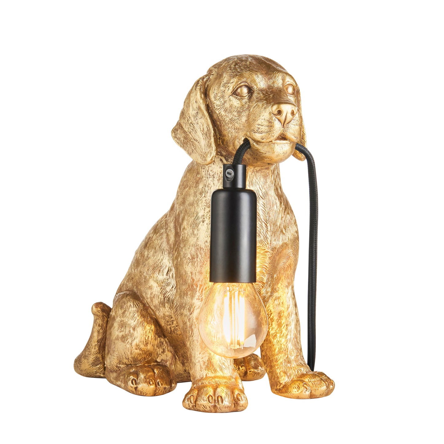 Labrador Puppy Sculpture Table Lamp With Braided Cable and E14 Lamp holder (ENDON 107364 / 107365)