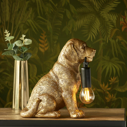 Labrador Puppy Sculpture Table Lamp With Braided Cable and E14 Lamp holder (ENDON 107364 / 107365)