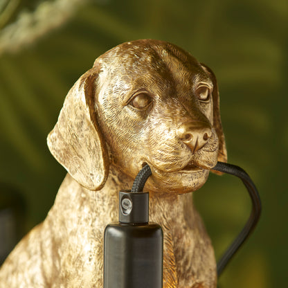 Labrador Puppy Sculpture Table Lamp With Braided Cable and E14 Lamp holder (ENDON 107364 / 107365)