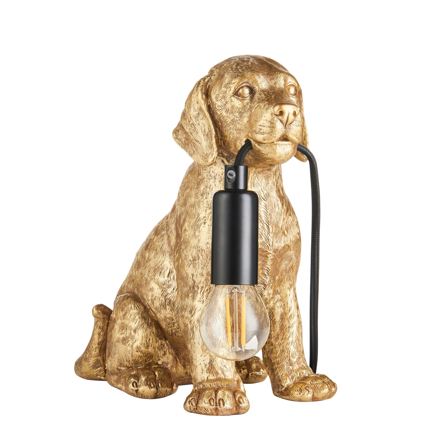 Labrador Puppy Sculpture Table Lamp With Braided Cable and E14 Lamp holder (ENDON 107364 / 107365)