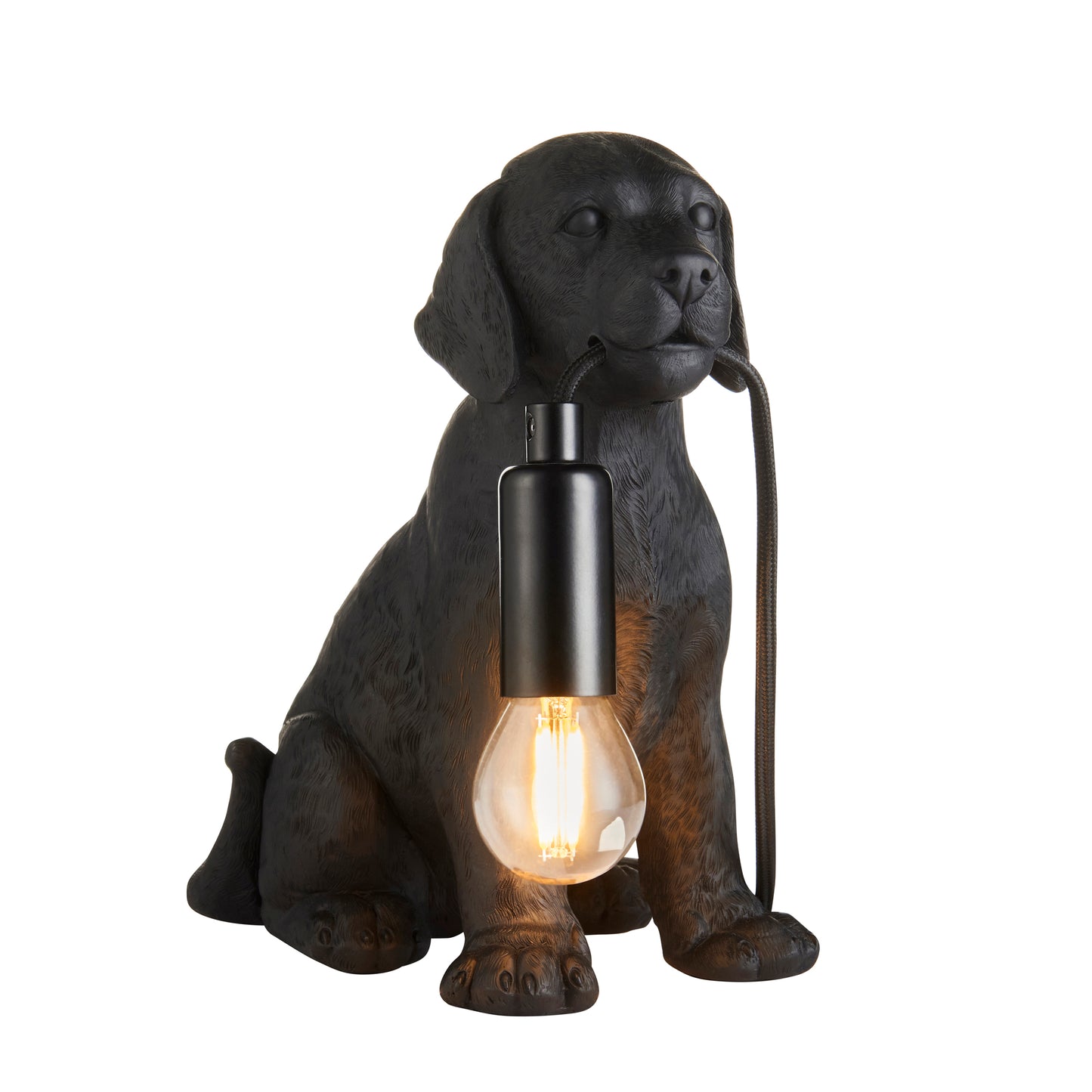 Labrador Puppy Sculpture Table Lamp With Braided Cable and E14 Lamp holder (ENDON 107364 / 107365)