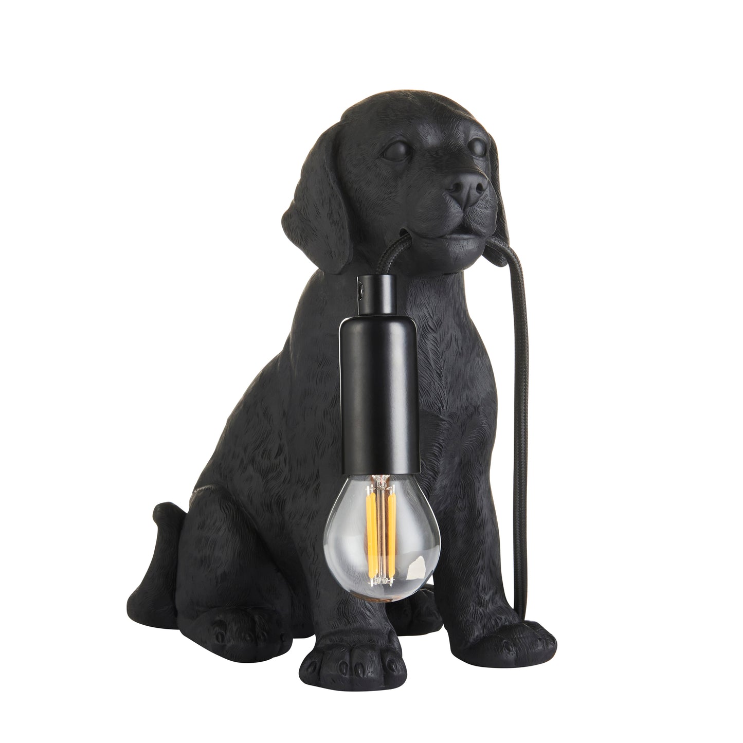 Labrador Puppy Sculpture Table Lamp With Braided Cable and E14 Lamp holder (ENDON 107364 / 107365)