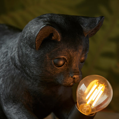 Kitten Sculpture Table Lamp With Braided Cable and E14 Lamp holder (ENDON 107389 / 107390)