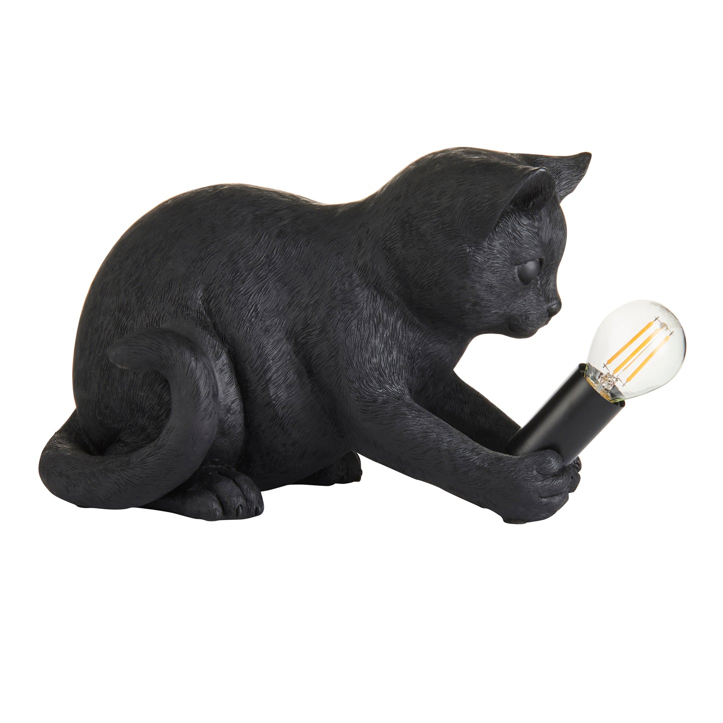 Kitten Sculpture Table Lamp With Braided Cable and E14 Lamp holder (ENDON 107389 / 107390)