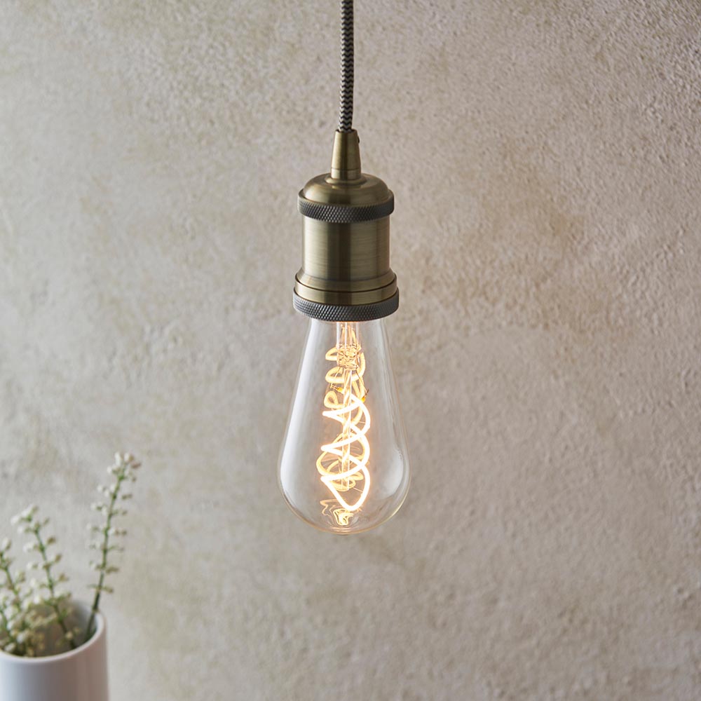 Endon Dimmable Decorative Vintage Pear Spiral LED Filament Bulb