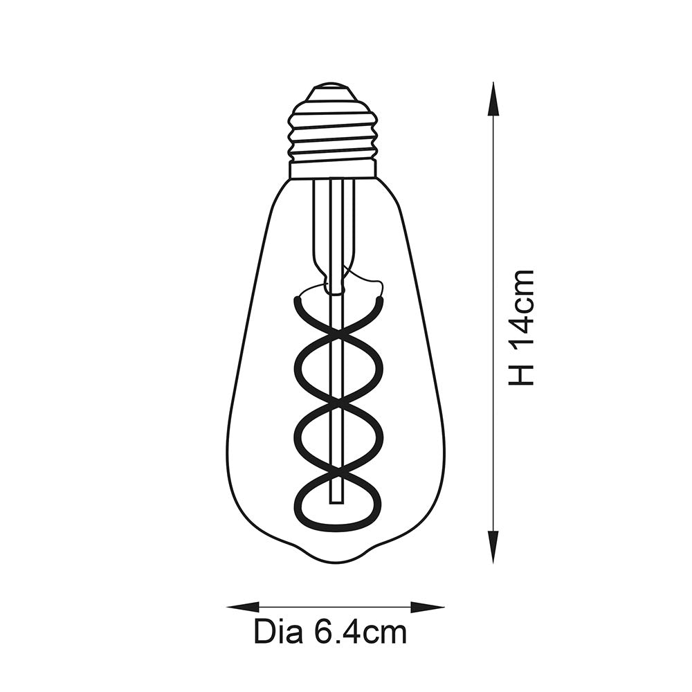 Endon Dimmable Decorative Vintage Pear Spiral LED Filament Bulb
