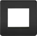 Matt Black Flat Plate Screwless 2G Modular Faceplate