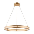 EX DISPLAY Classic Large Ribbed Hoop Pendant with Frosted Diffuser, 4050LM, 3000K, Dimmable