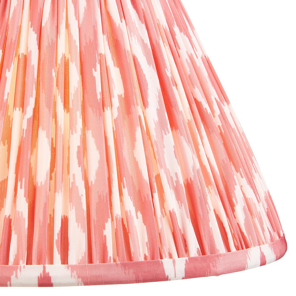Ikat 25cm Tapered and Pleated Table Lamp Shade with Fixed Gimble in Various Colours