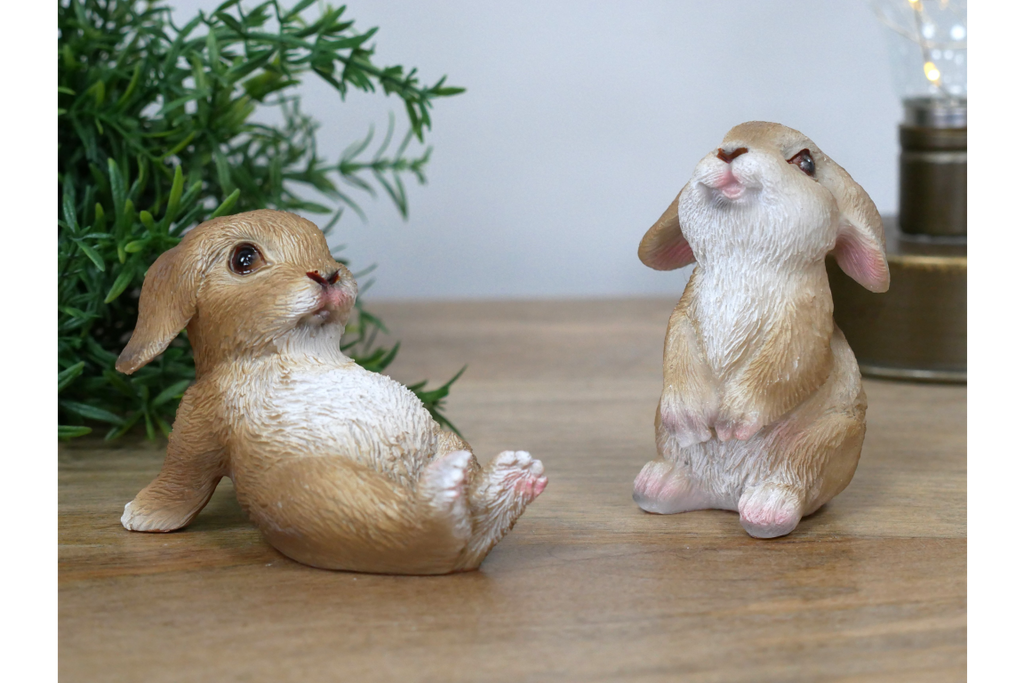 Small Playful Bunny Rabbit Ornaments - 2 Designs Available